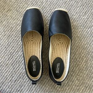 Michael Kors Black Espadrille Slip-On Flats